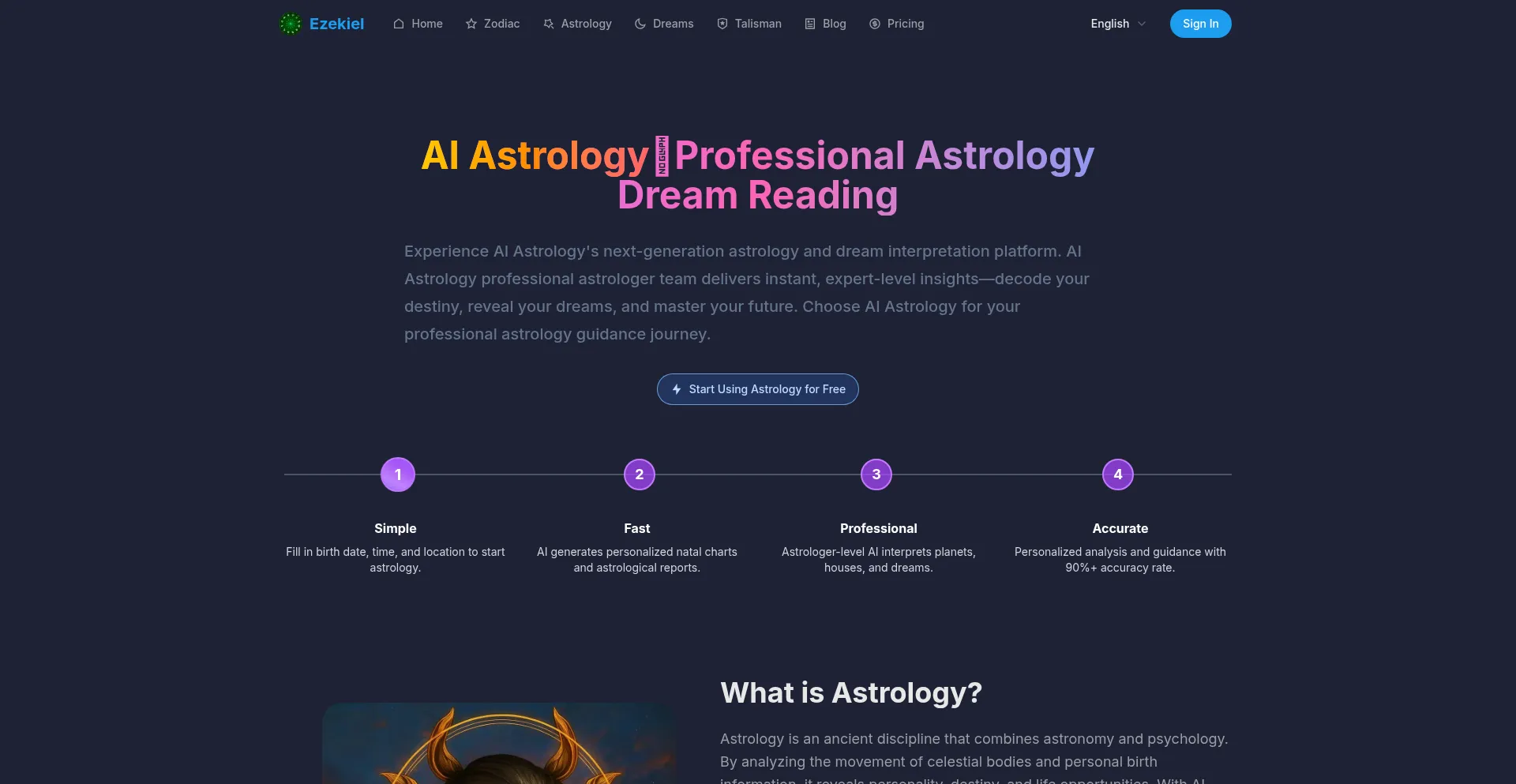 Website screenshot of Ezekiel.app
