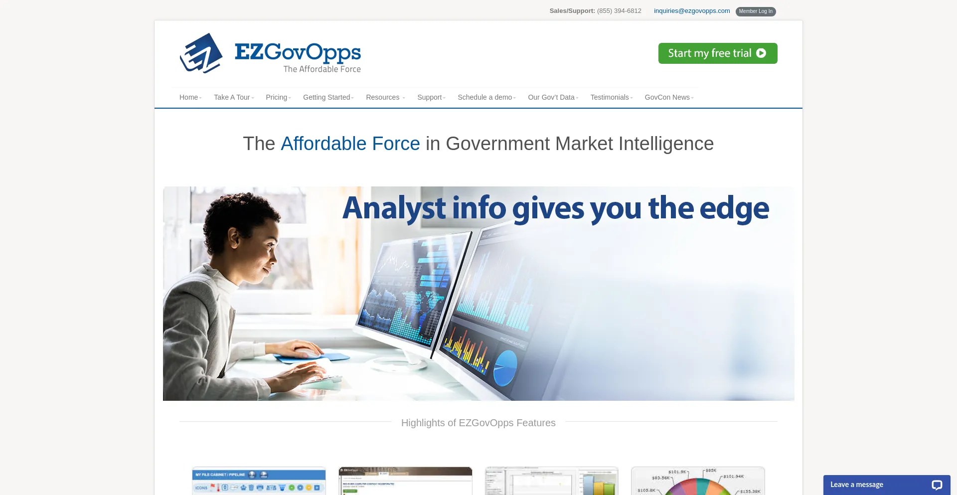 Website screenshot of Ezgovopps.com