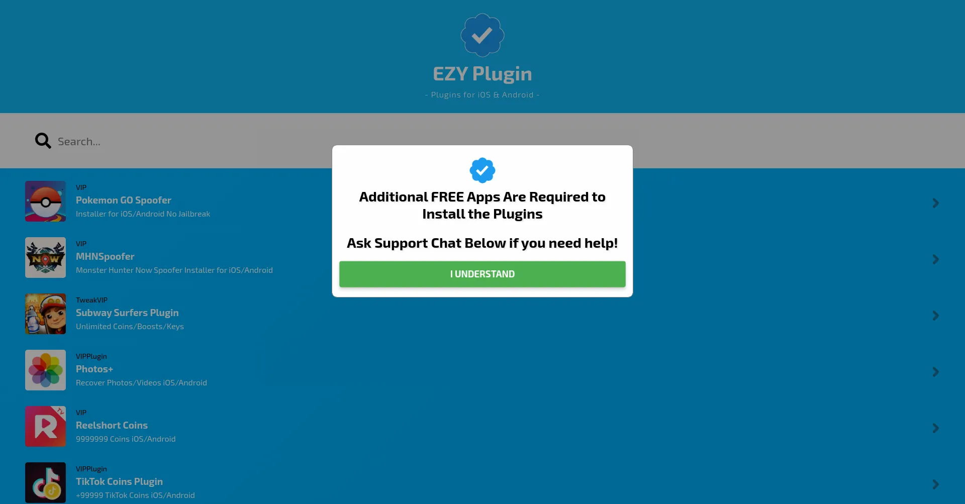 Website screenshot of Ezyplugin.com