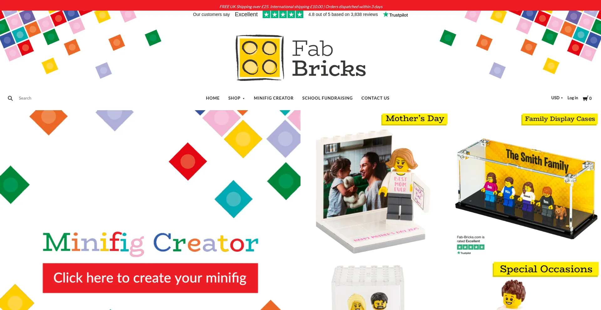 Website screenshot of Fab-bricks.com