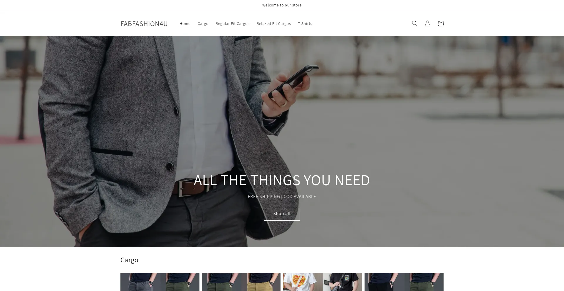 Website screenshot of Fabfashion4u.com