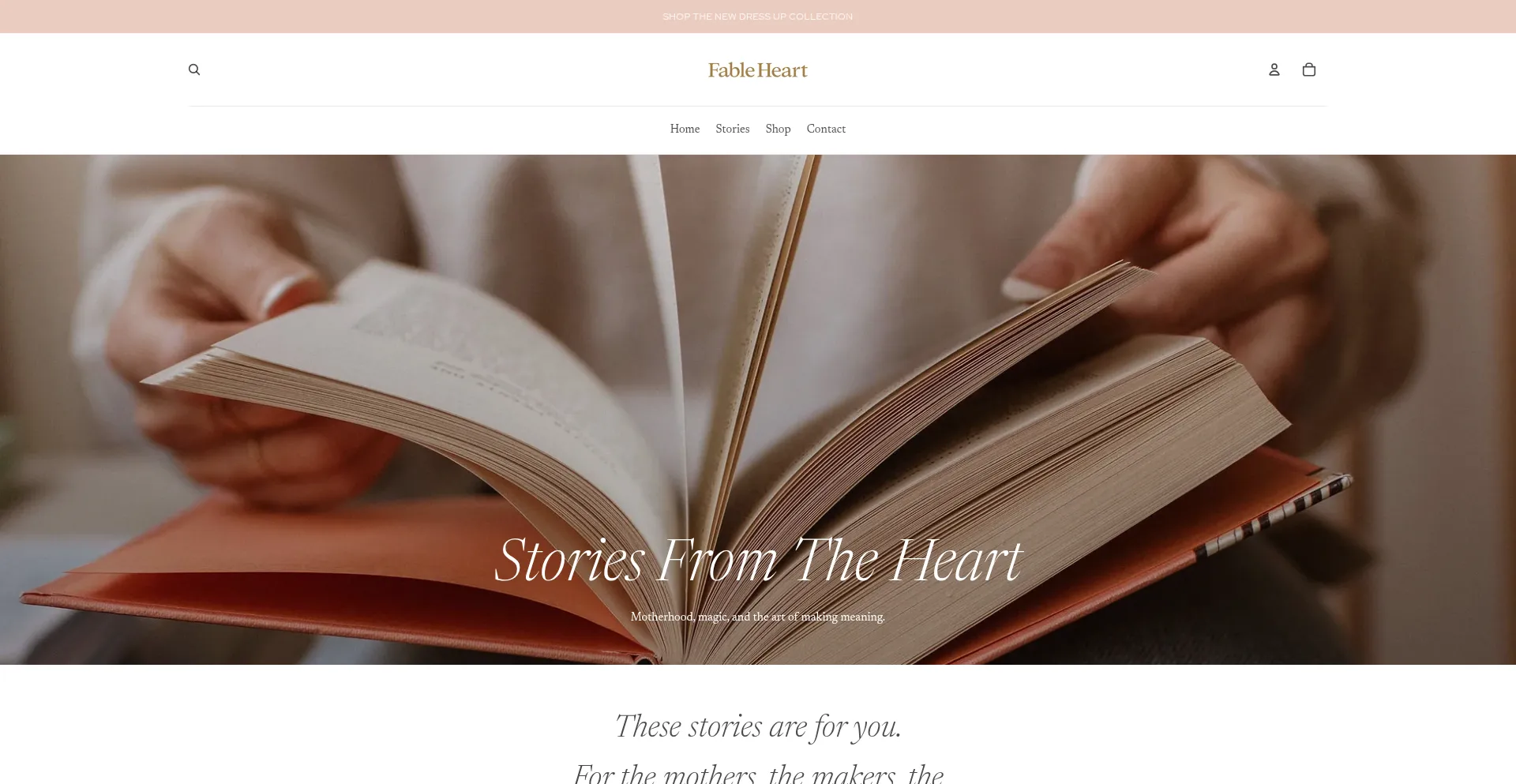 Website screenshot of Fableheart.co.uk