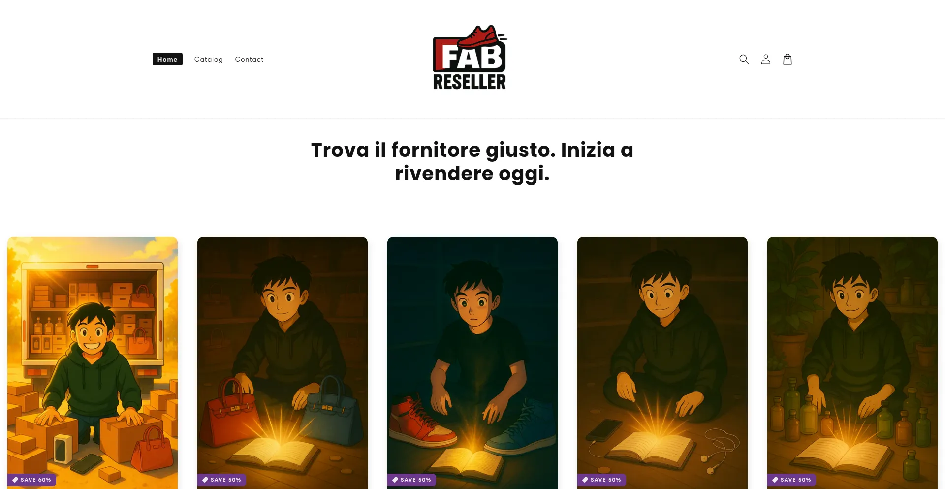 Website screenshot of Fabreseller.com