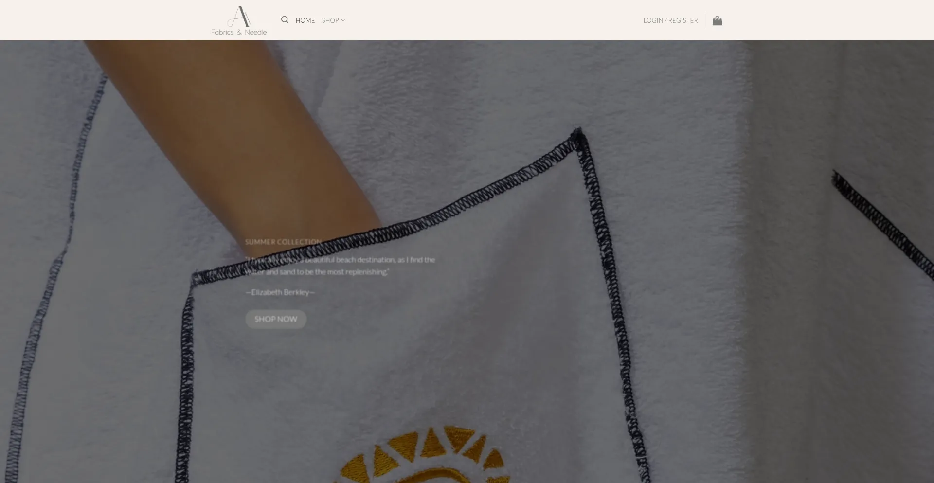Website screenshot of Fabricsandneedle.com
