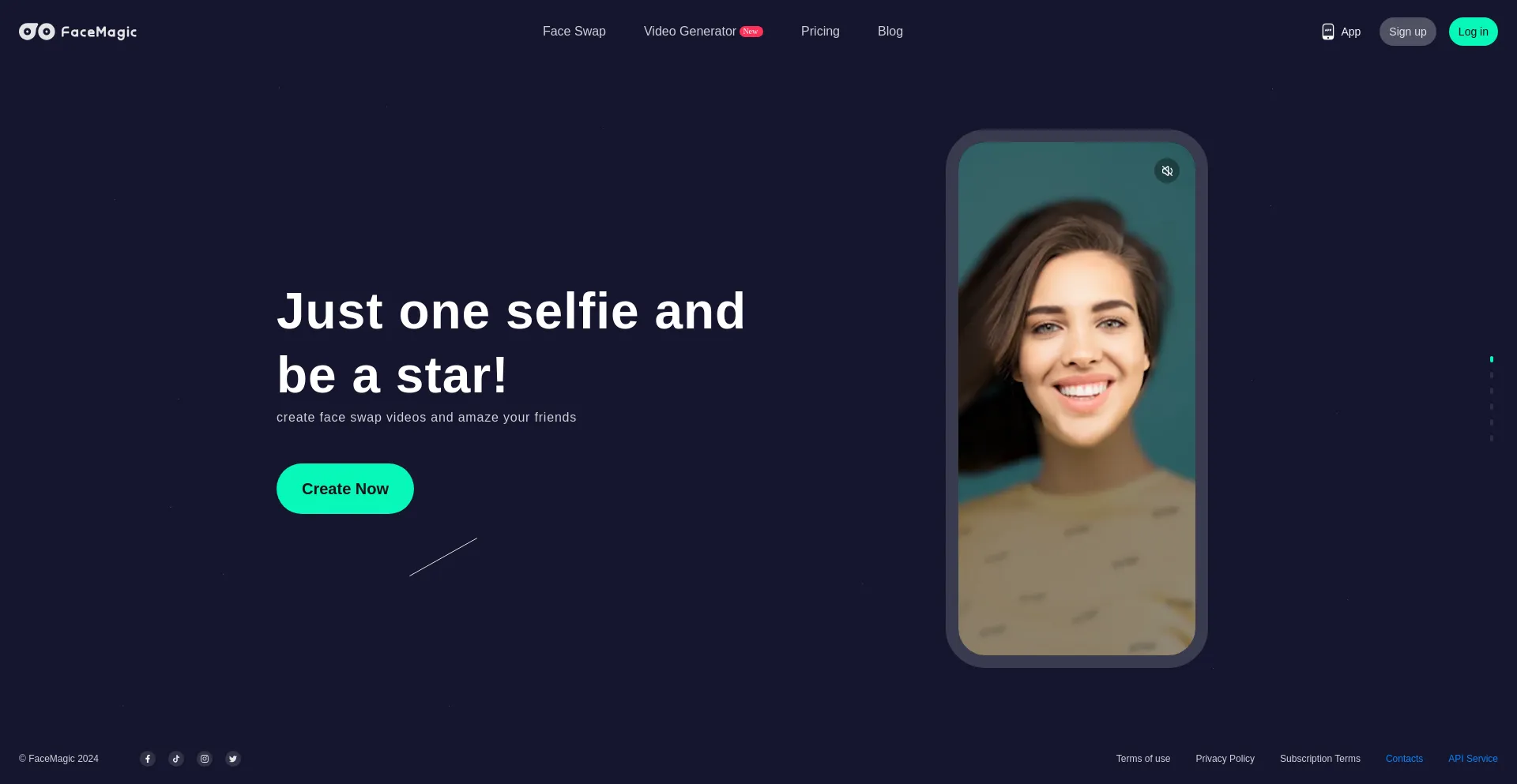 Website screenshot of Facemagic.net