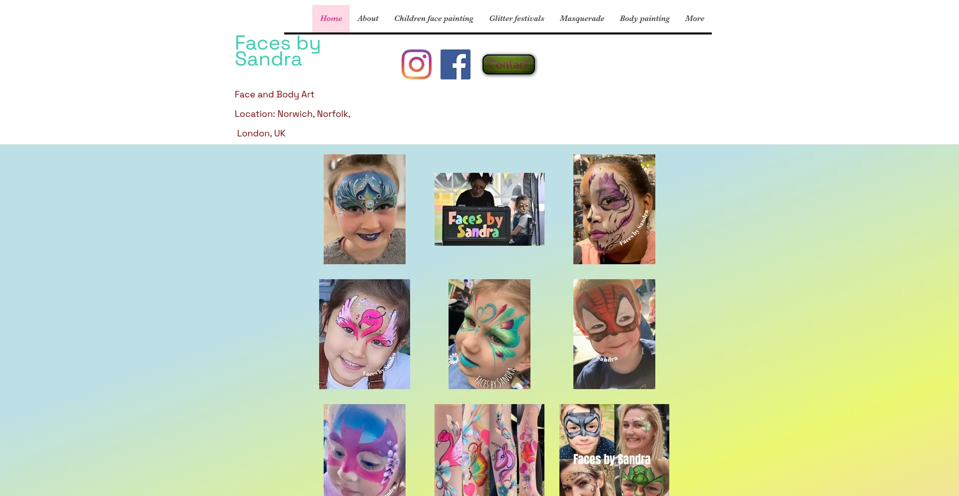 Facesbysandra.com Screenshot