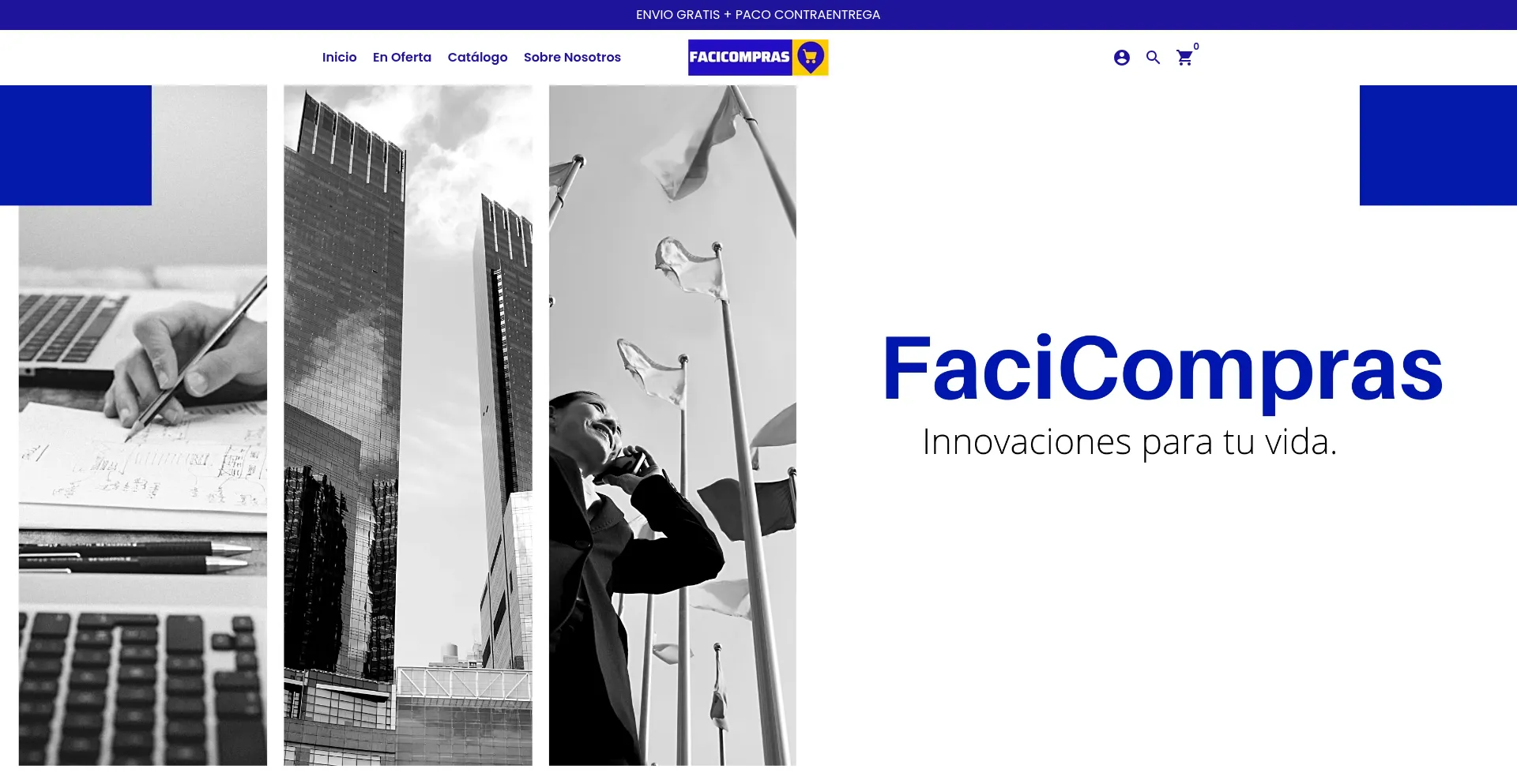 Website screenshot of Facicompras.com