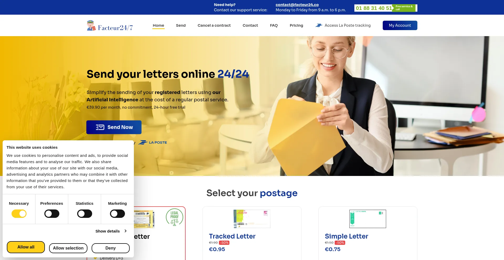 Website screenshot of Facteur24.co