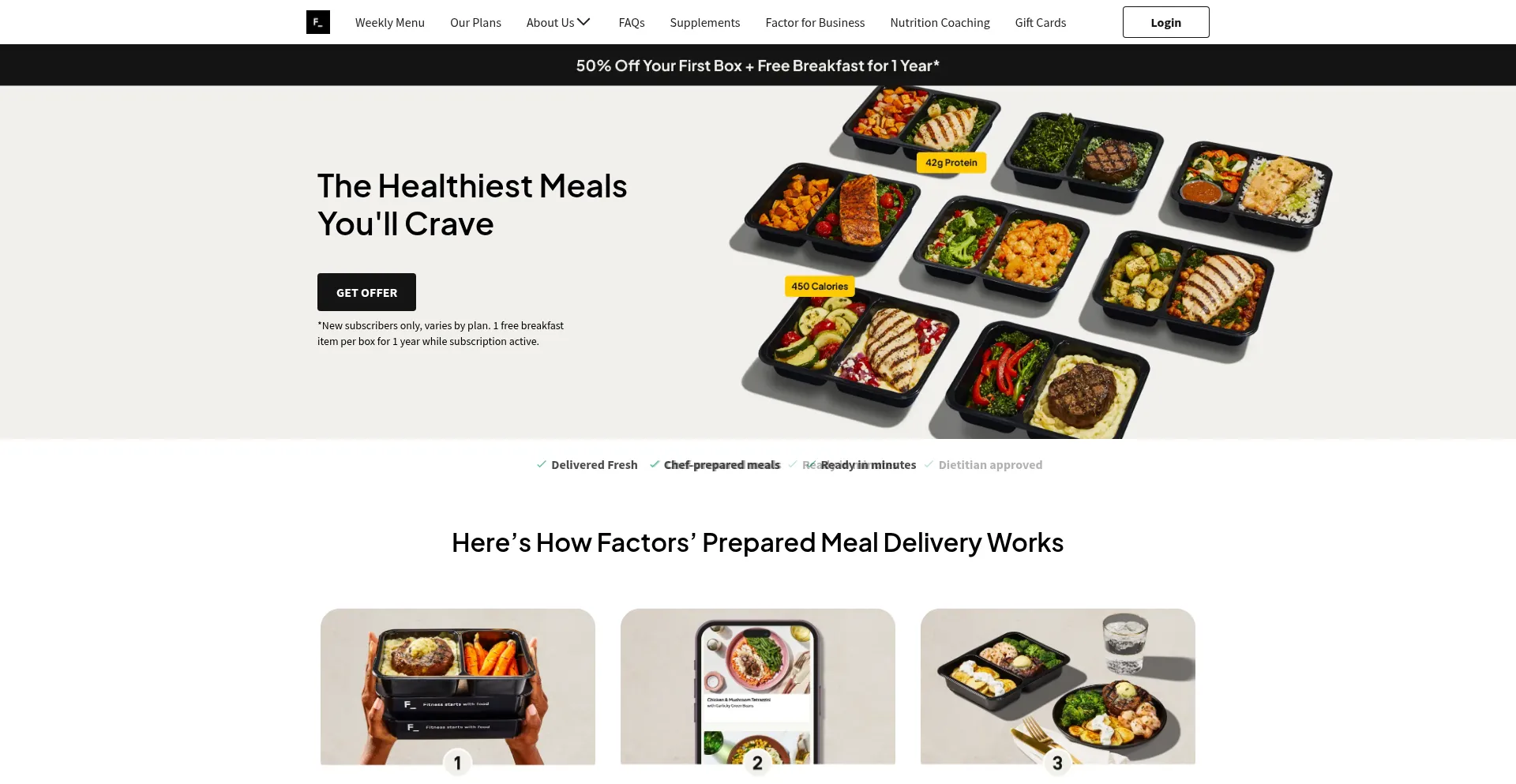 Website screenshot of Factor-75.com