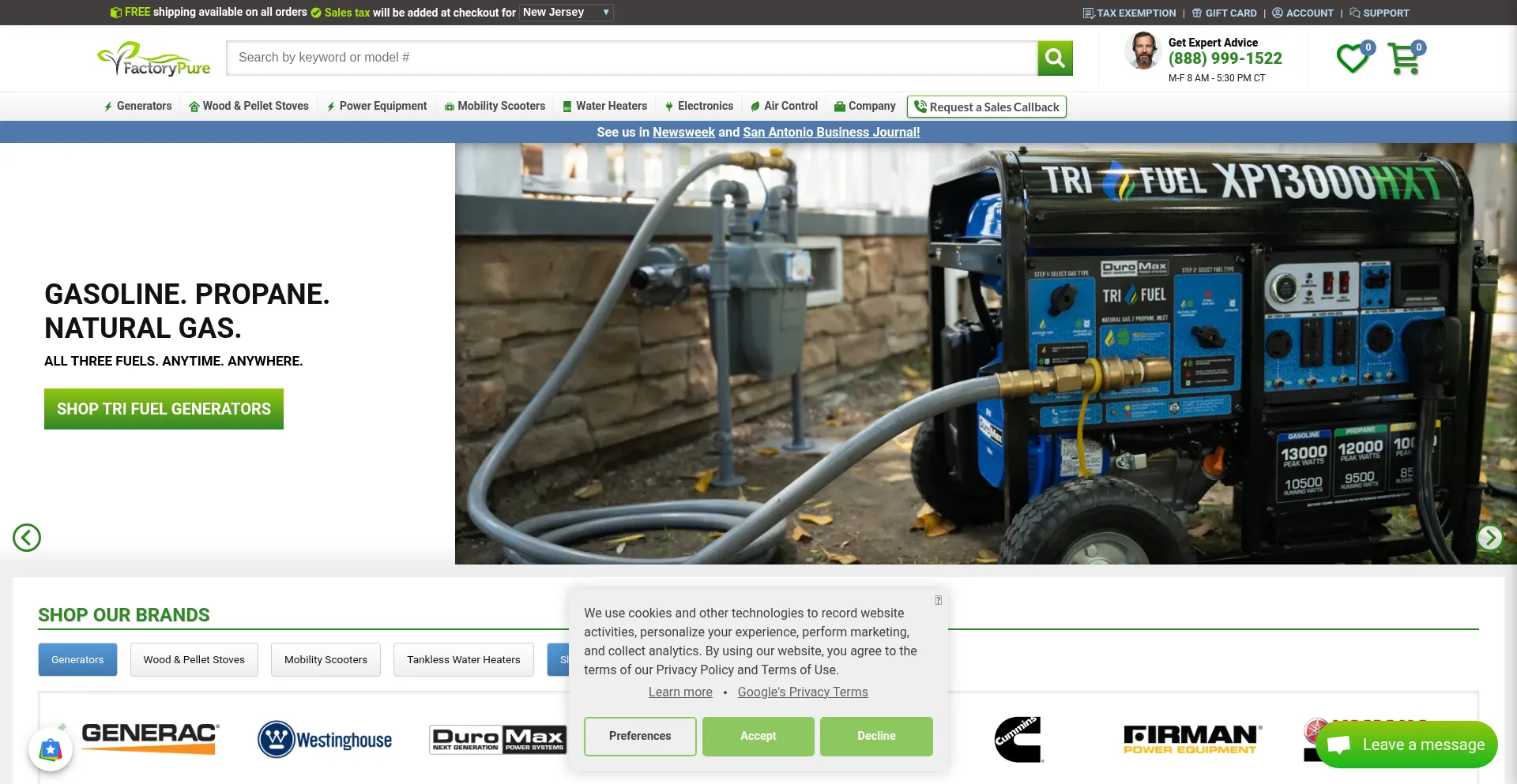 Factorypure.com Screenshot