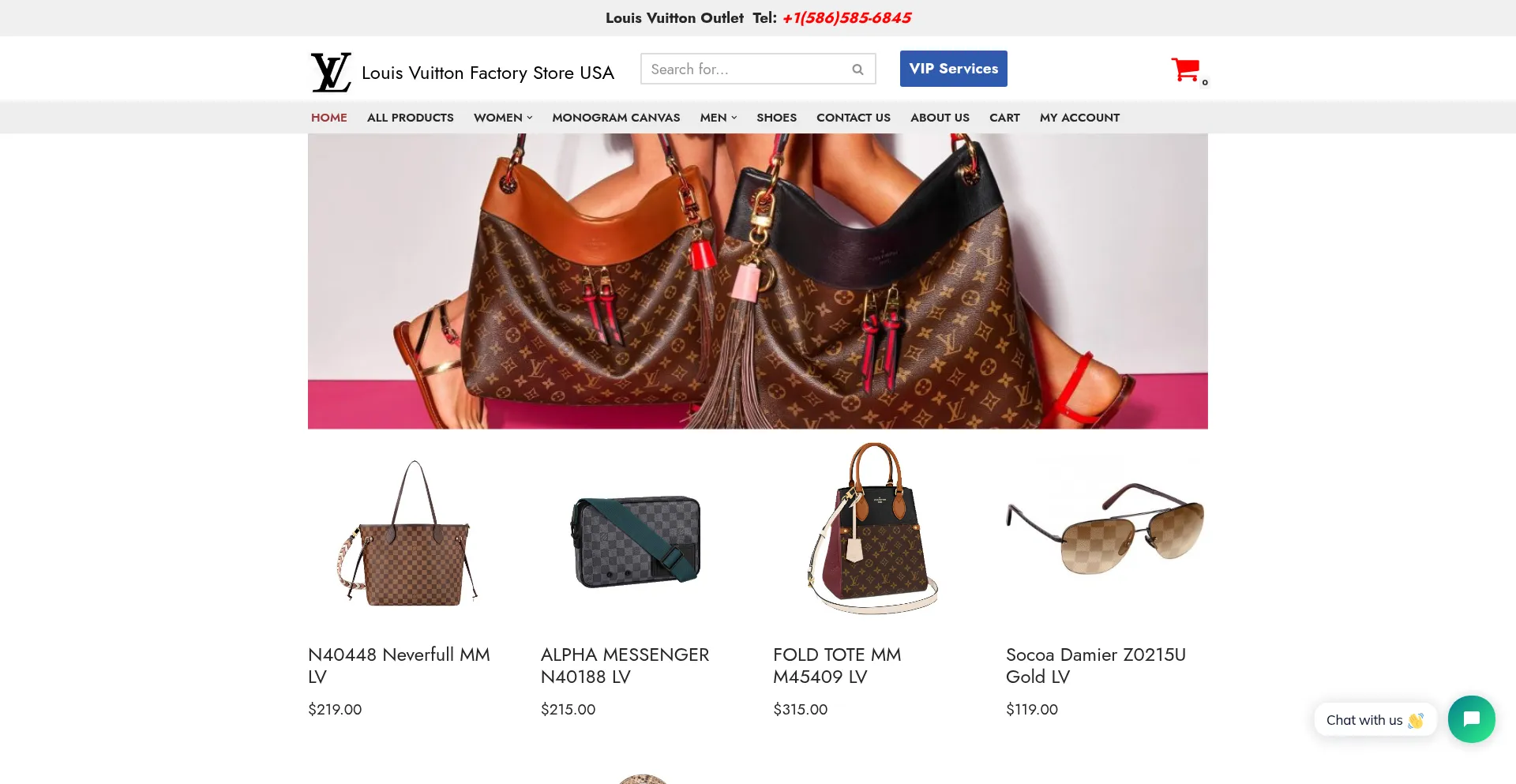 Website screenshot of Factorystoreusa.com