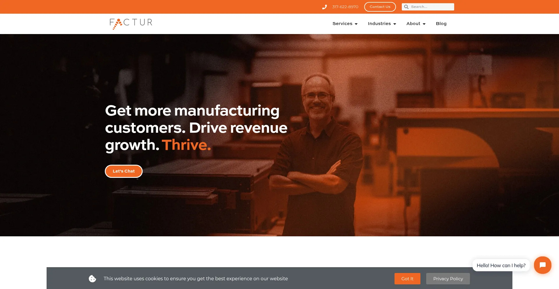 Website screenshot of Factrtechmfg.com