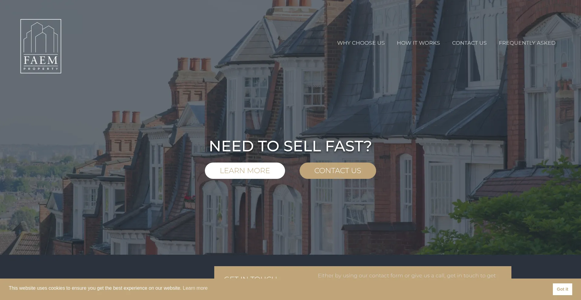 Website screenshot of Faemproperty.com