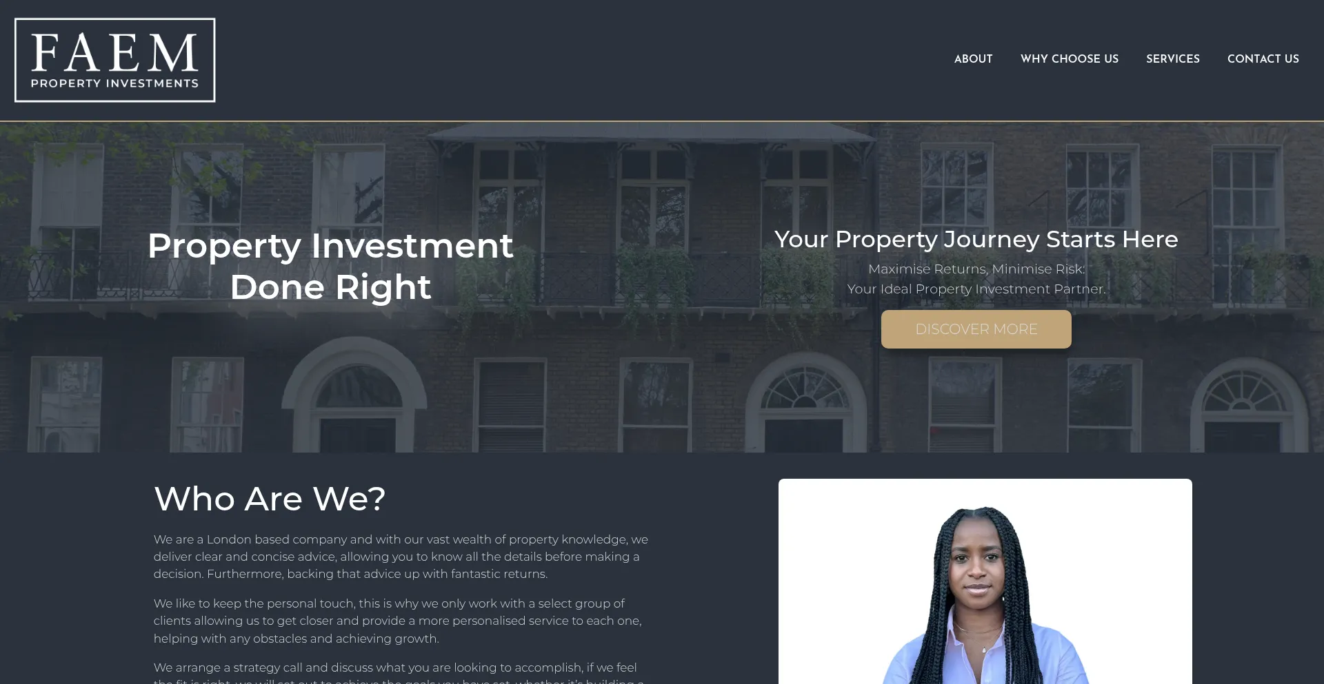 Website screenshot of Faempropertyinvestments.com