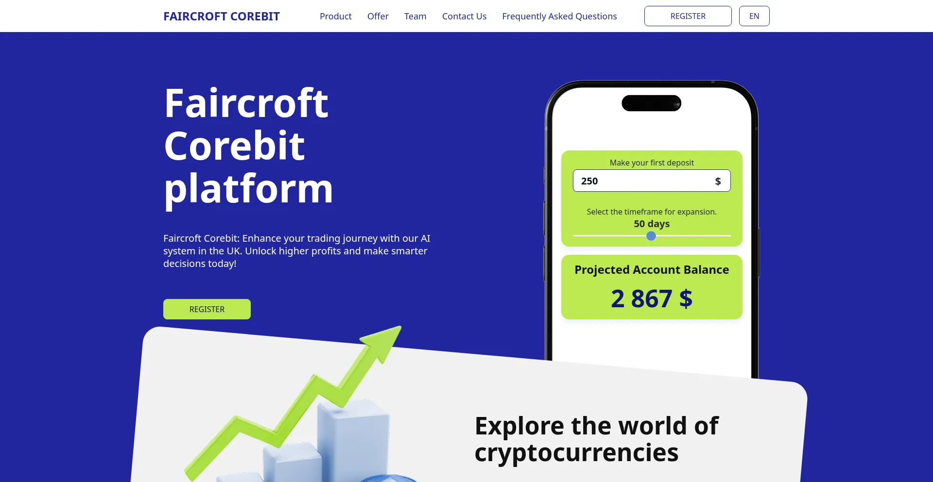 Website screenshot of Faircroft-corebit.com