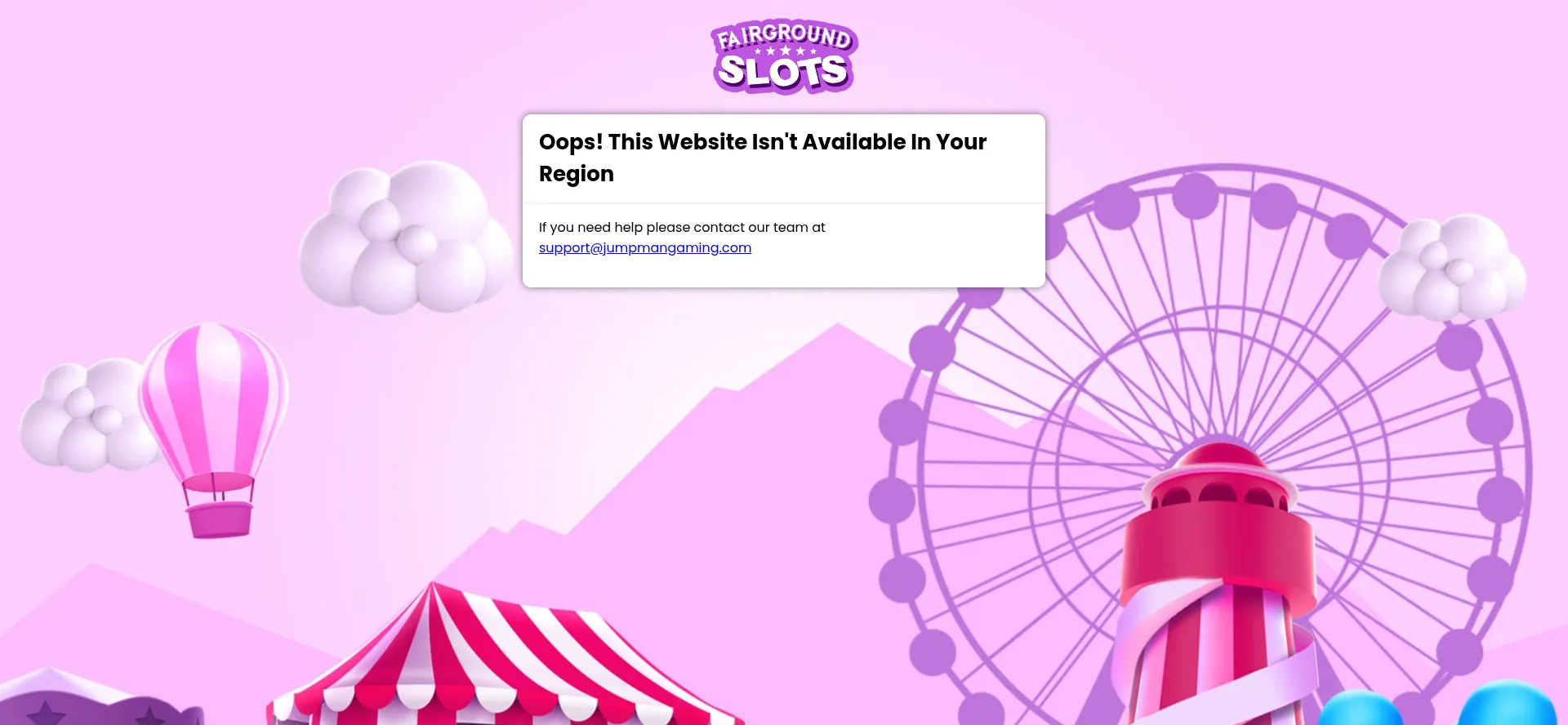 Website screenshot of Fairgroundslots.com