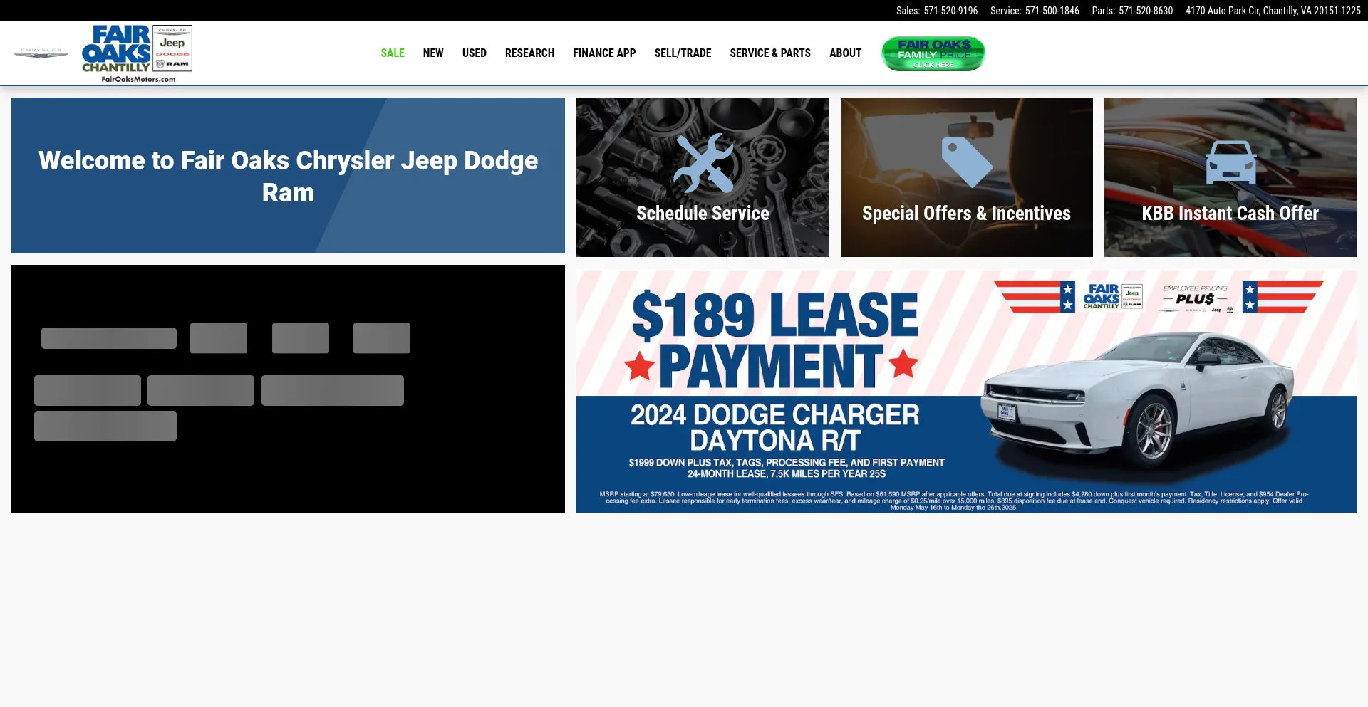 Website screenshot of Fairoaksmotors.com