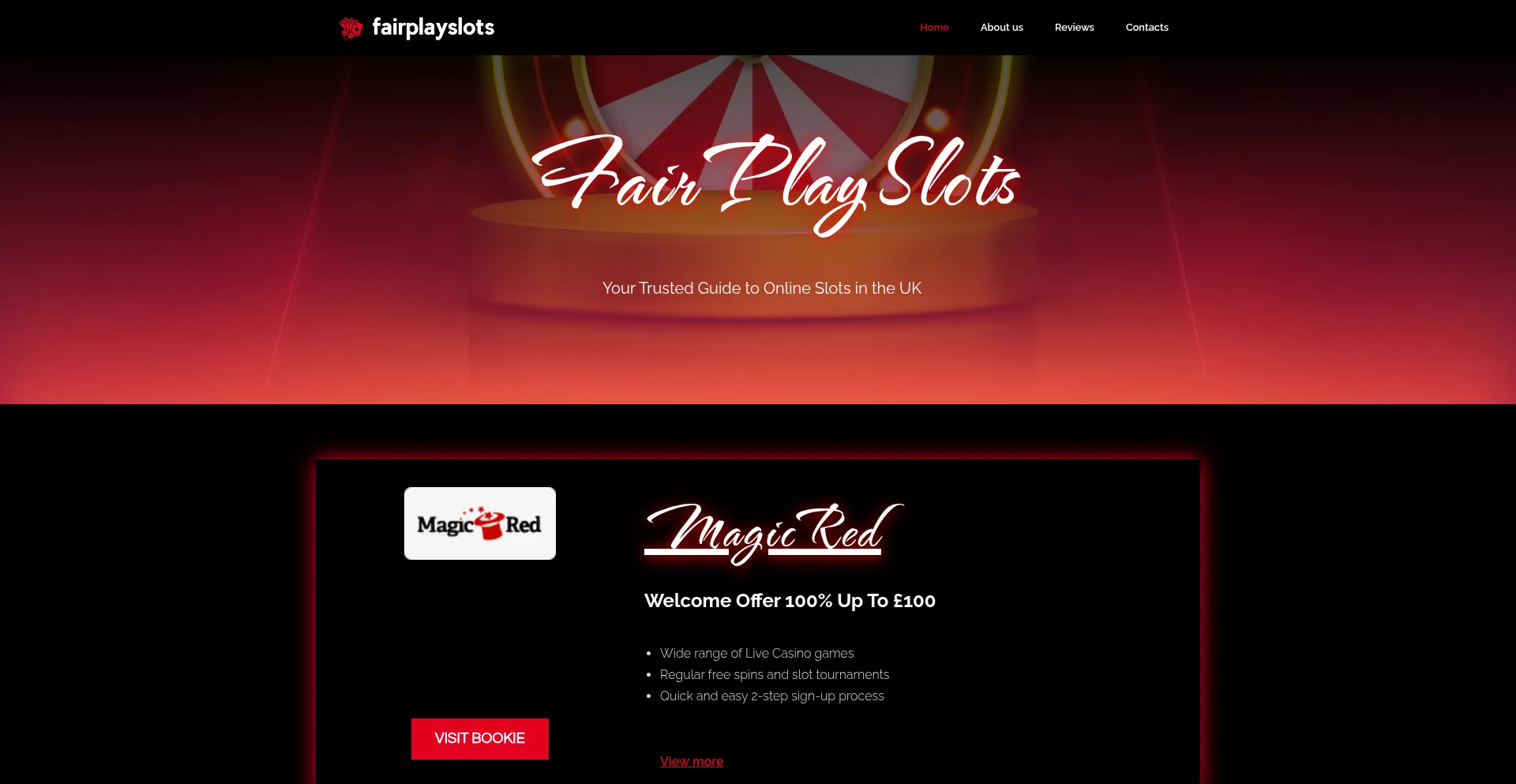 Website screenshot of Fairplayslotss.co.uk
