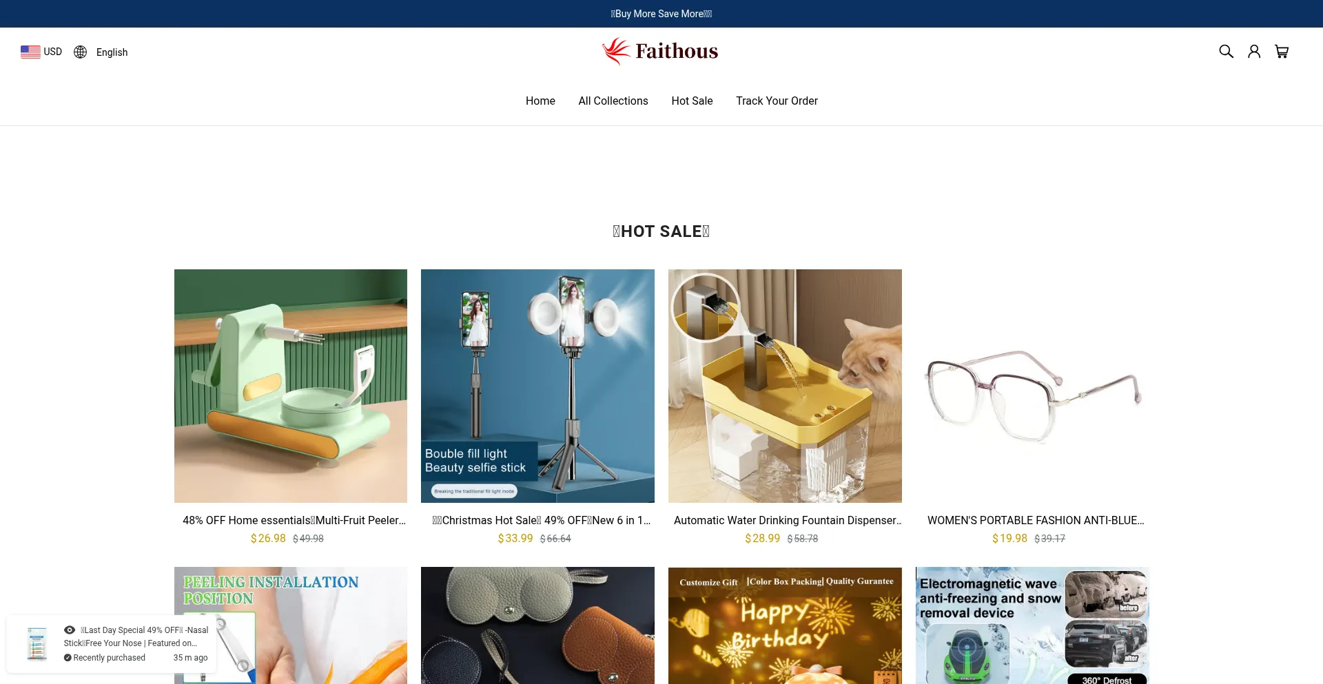 Website screenshot of Faithous.com