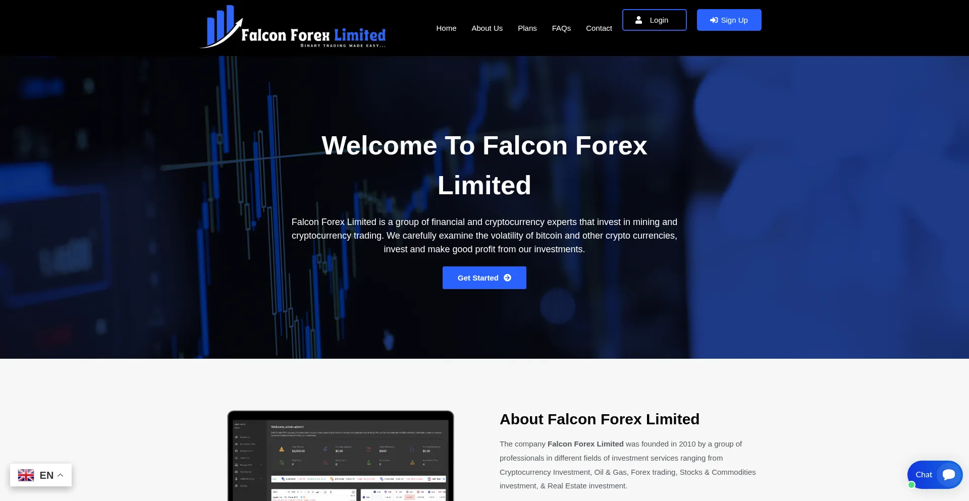 Website screenshot of Falconflim.com