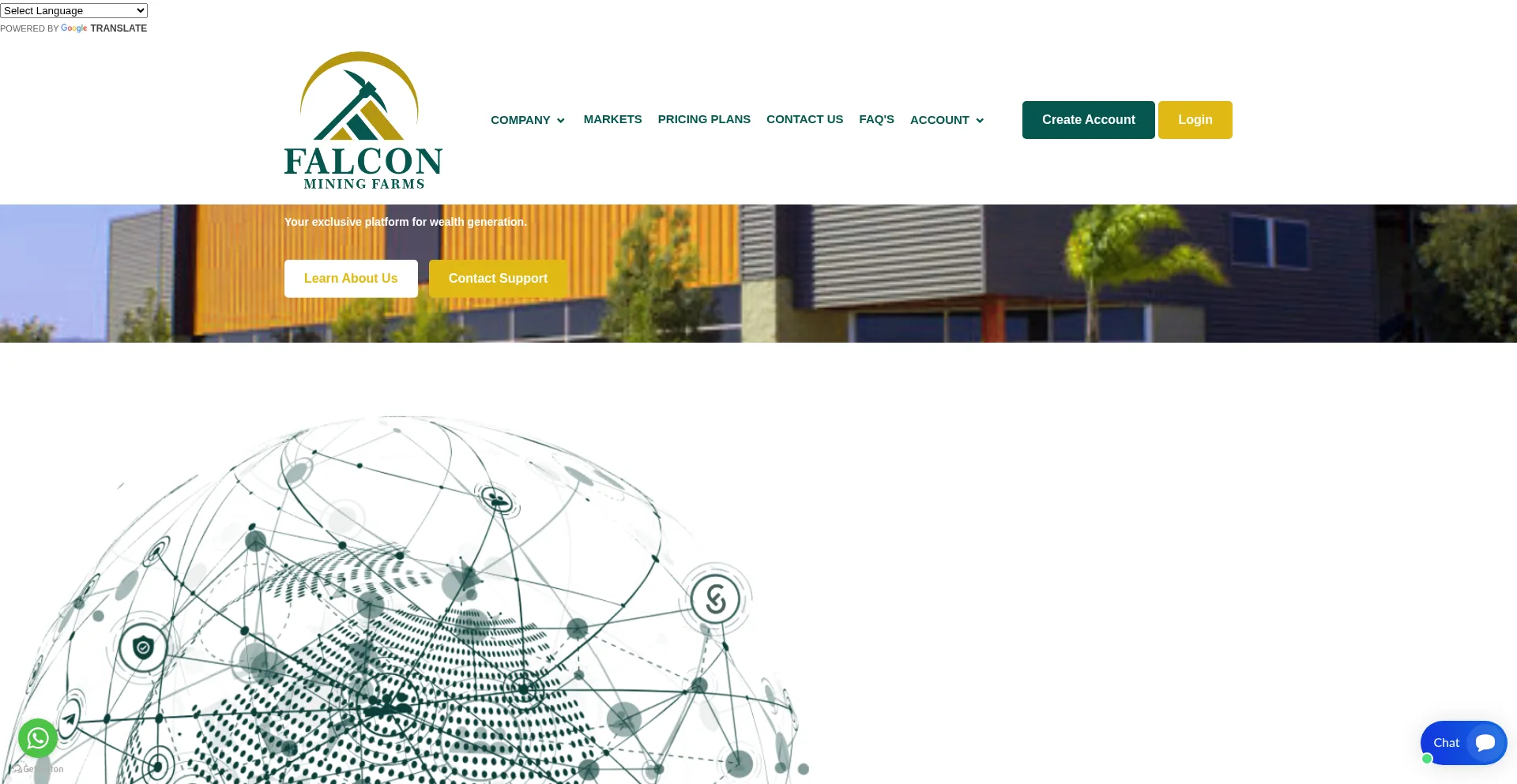 Website screenshot of Falconminingfarms.com