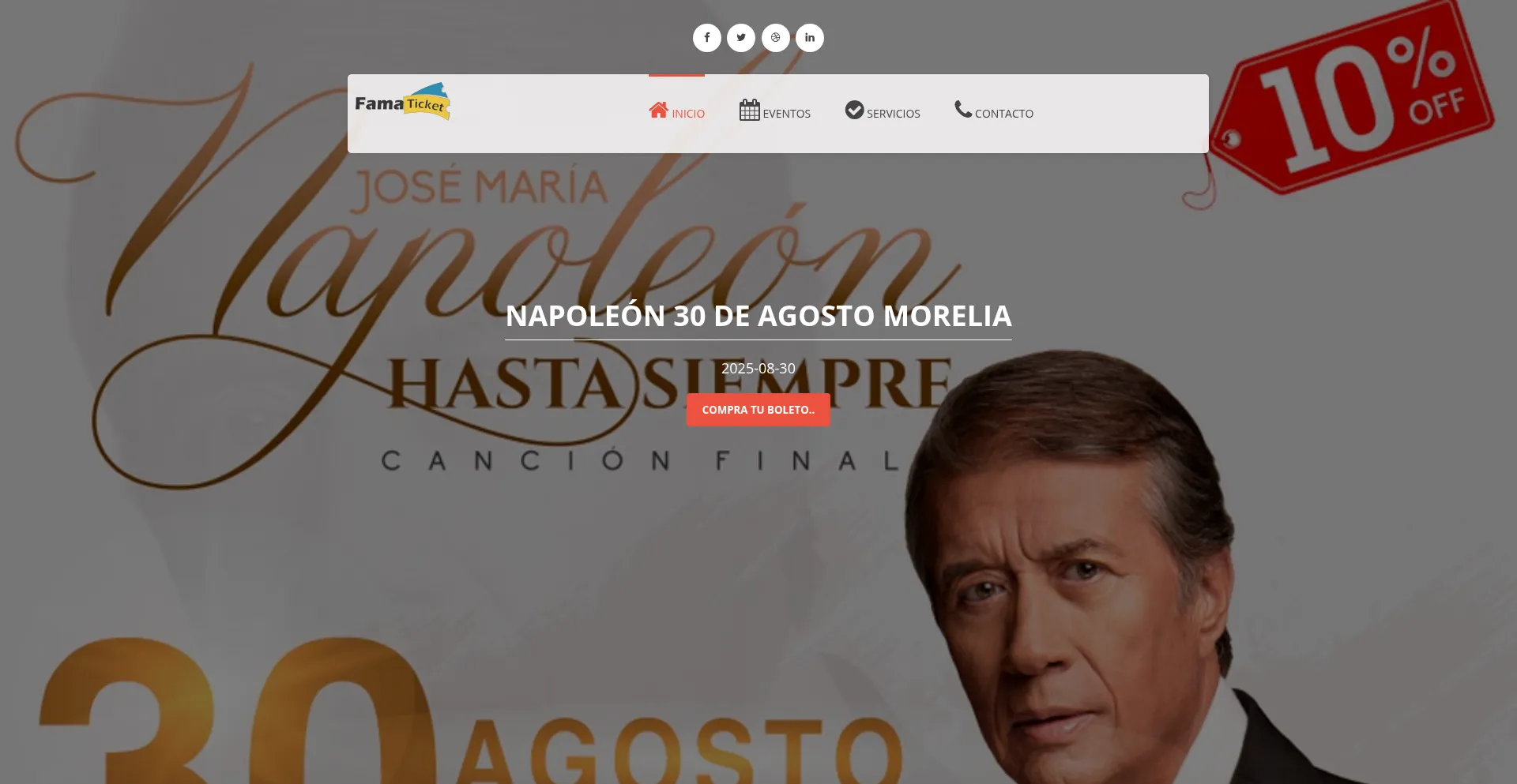 Website screenshot of Famaticket.com.mx