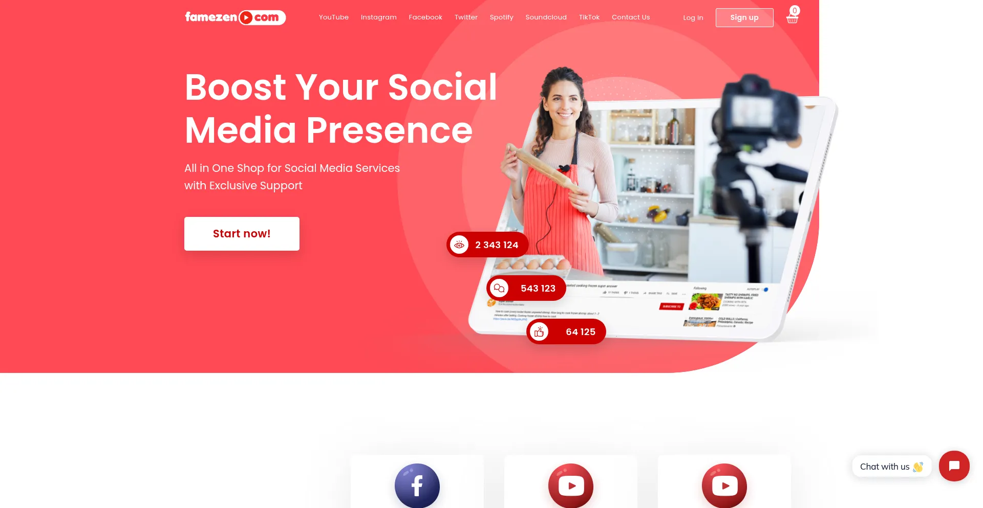 Website screenshot of Famezen.com