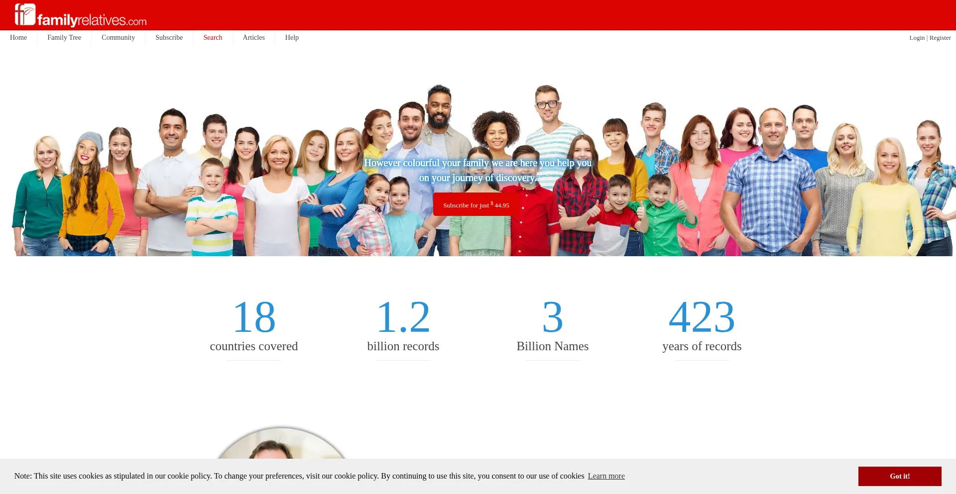 Familyrelatives.com Screenshot