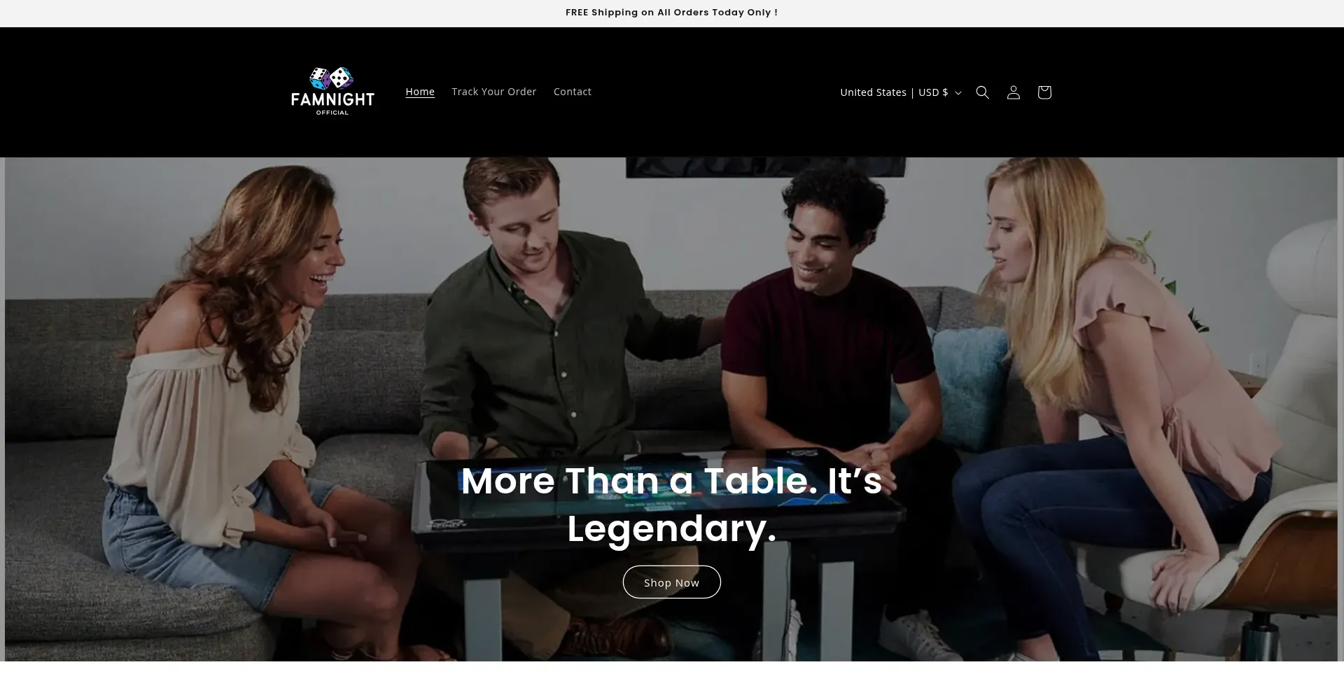 Website screenshot of Famnightofficial.com