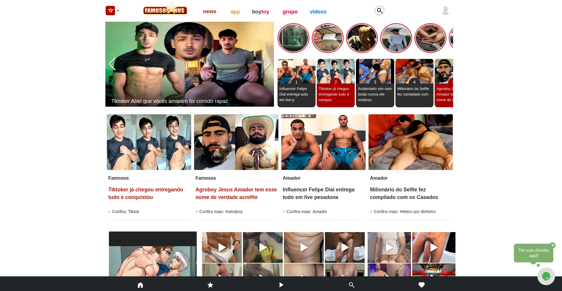 Website screenshot of Famosos-nus-portal.com