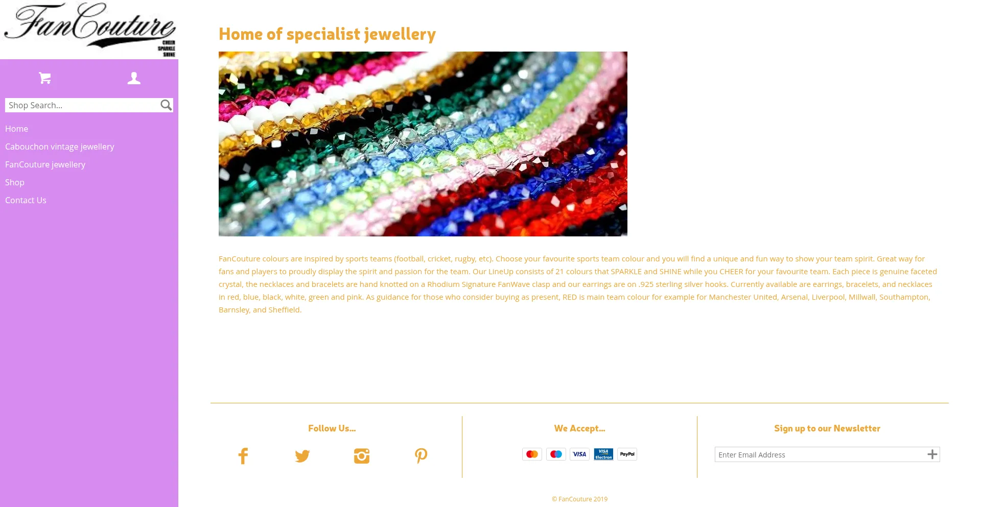 Website screenshot of Fancouture.co.uk