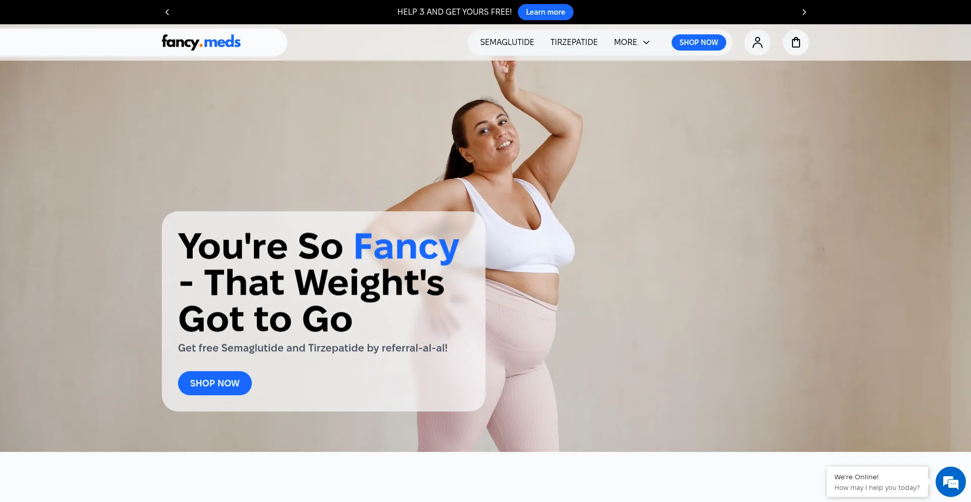 Website screenshot of Fancymeds.com