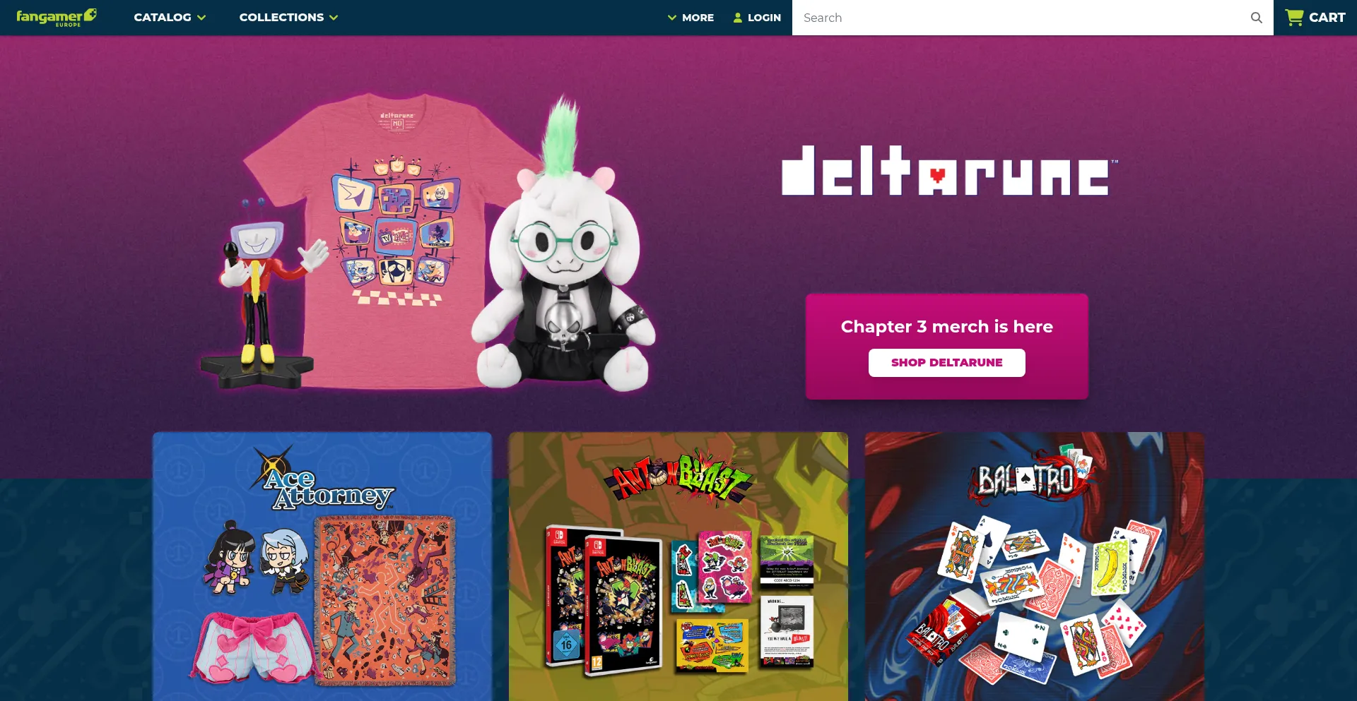 Website screenshot of Fangamer.eu