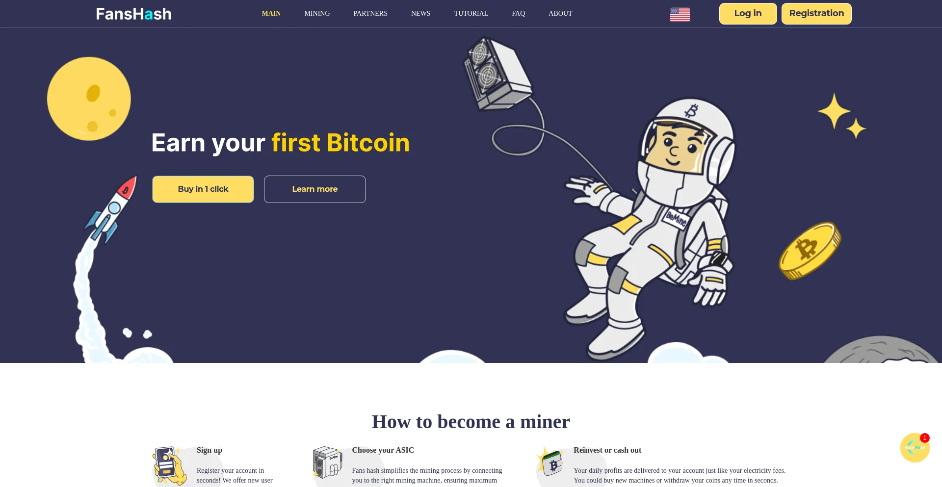 Website screenshot of Fanshash.com
