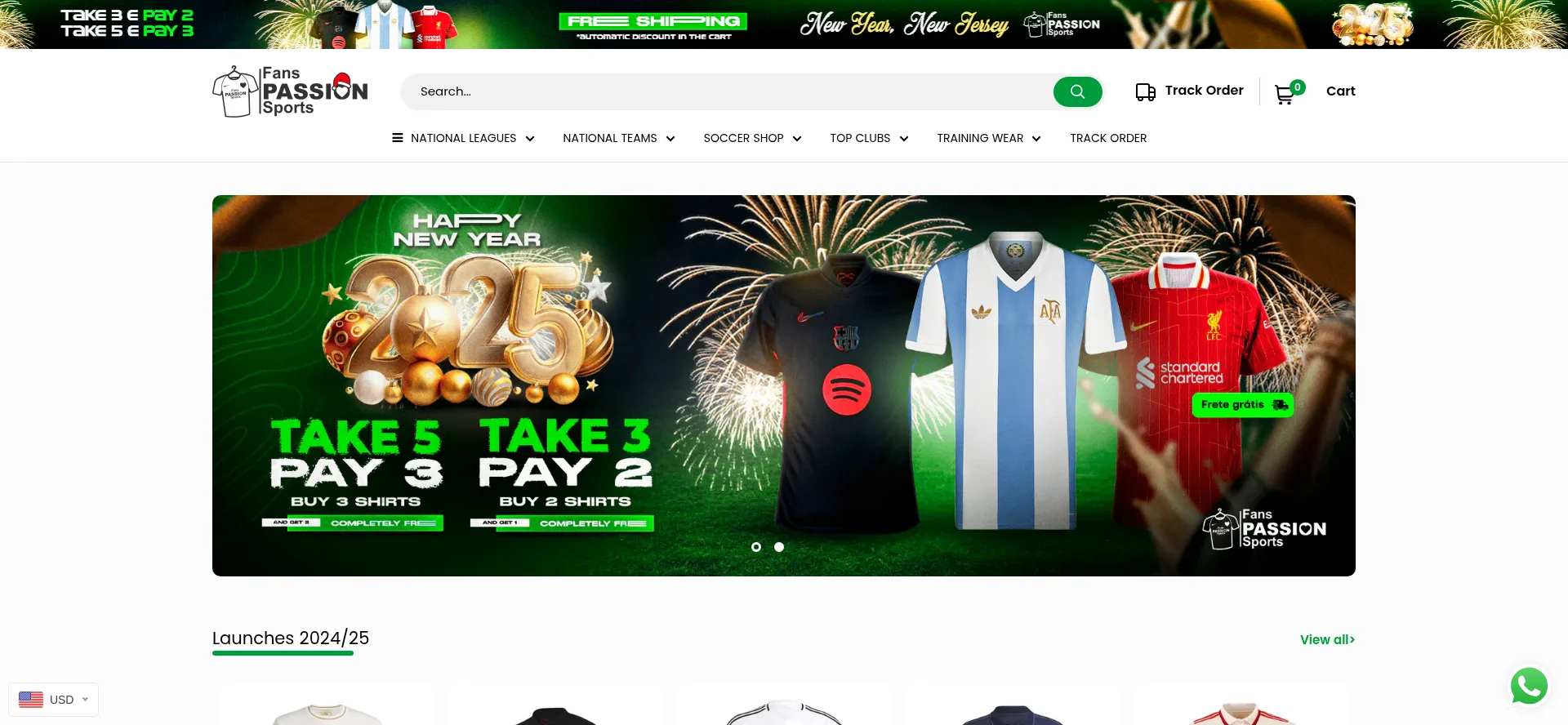 Website screenshot of Fanspassionssports.com