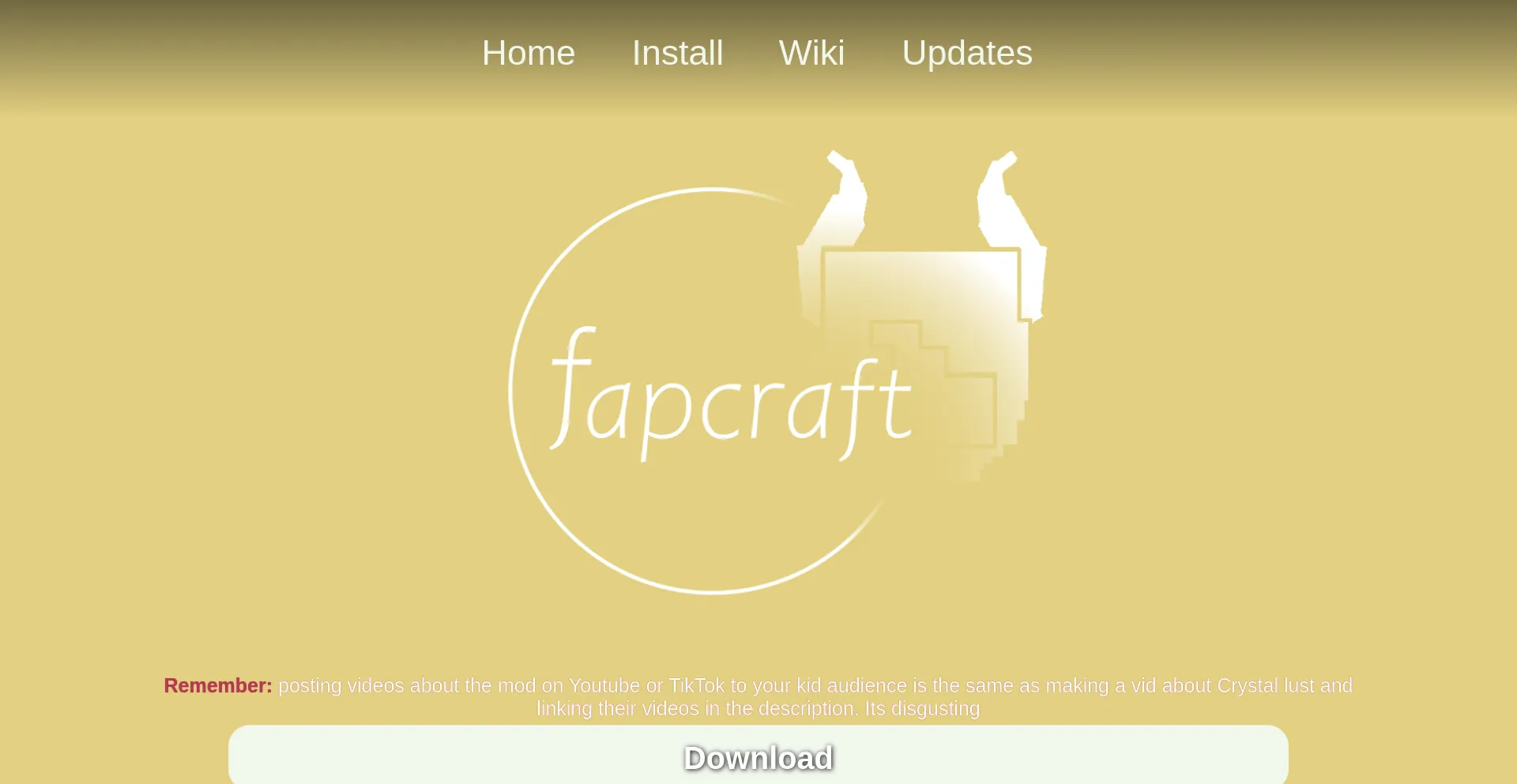 Website screenshot of Fapcraft.info