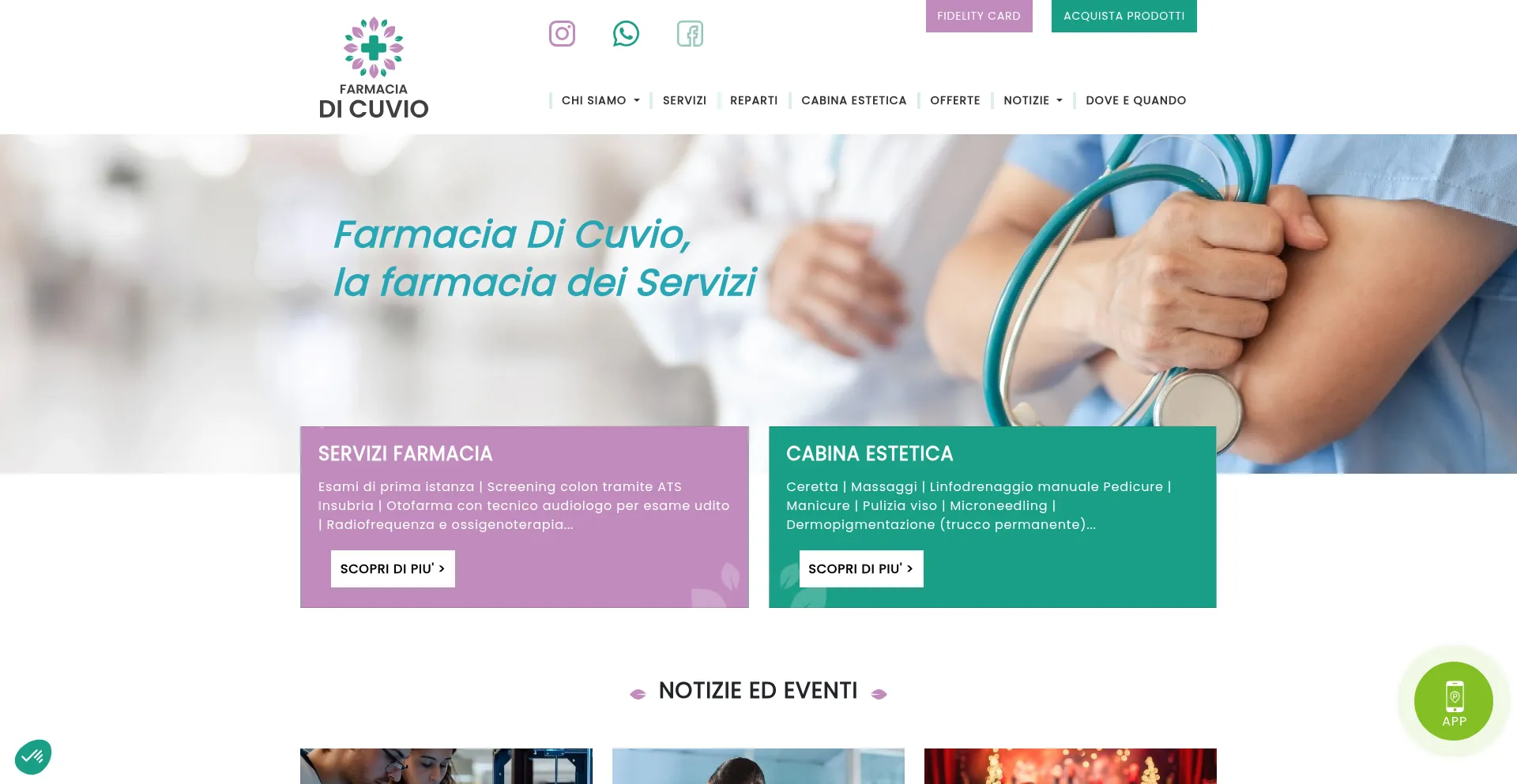 Farmaciadicuvio.it Screenshot
