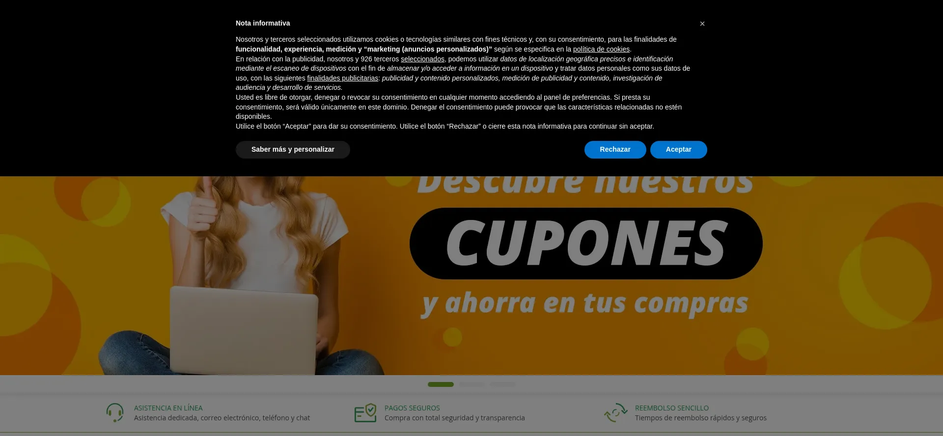 Website screenshot of Farmacialoreto.es