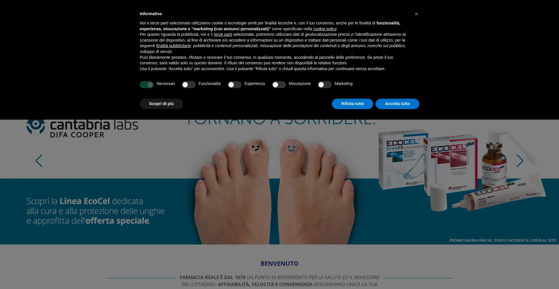 Website screenshot of Farmaciarealefirenze.it