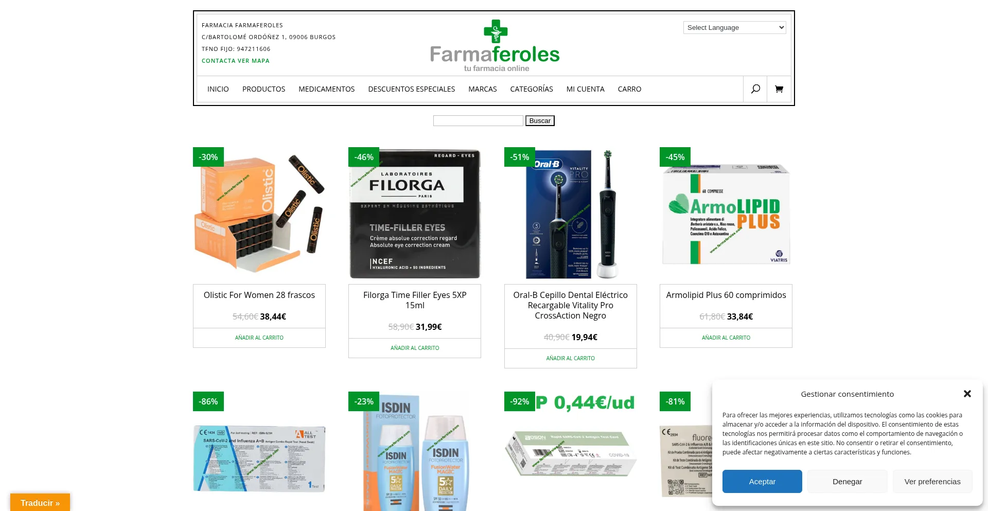 Farmaferoles.com Screenshot