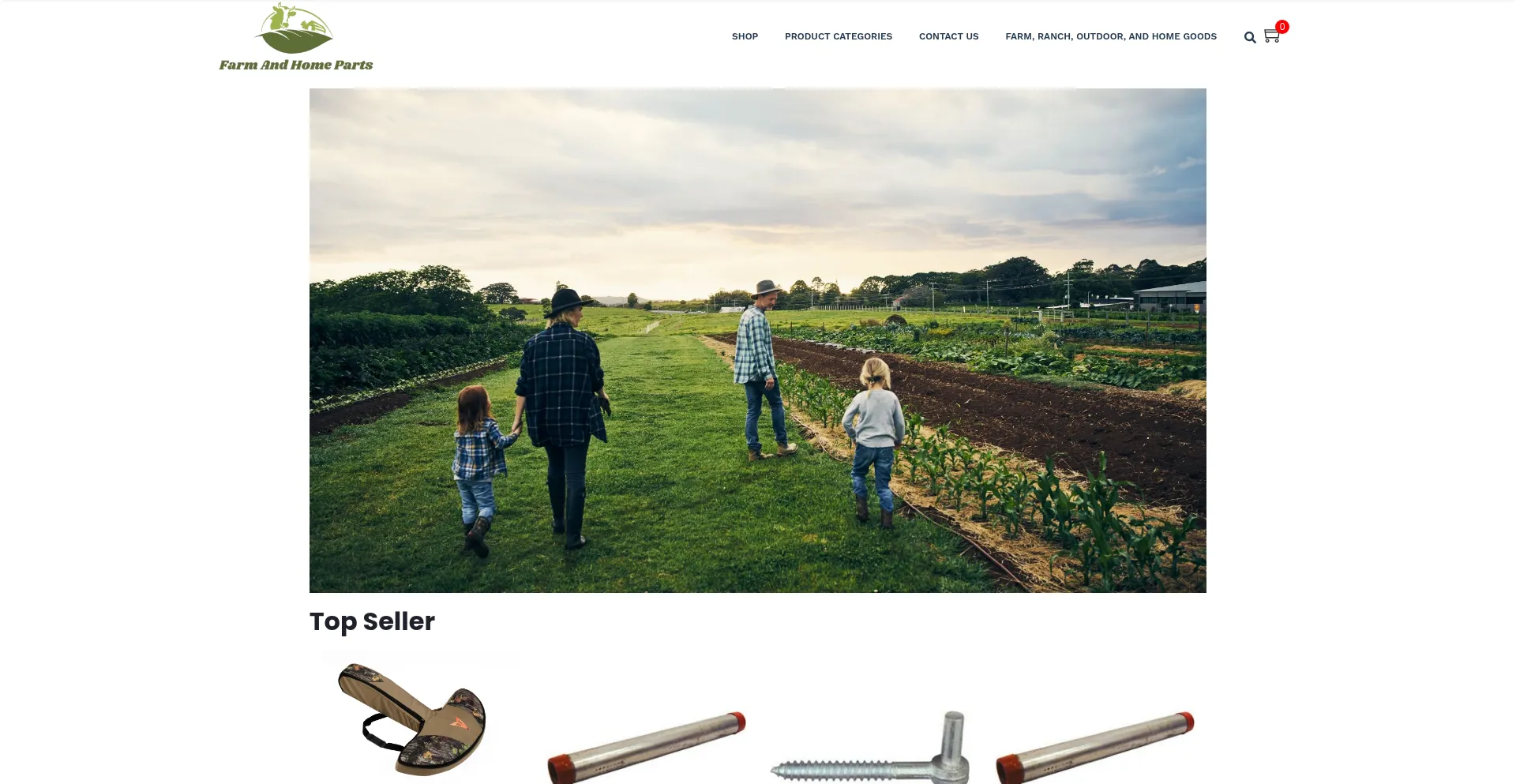 Website screenshot of Farmandhomeparts.com