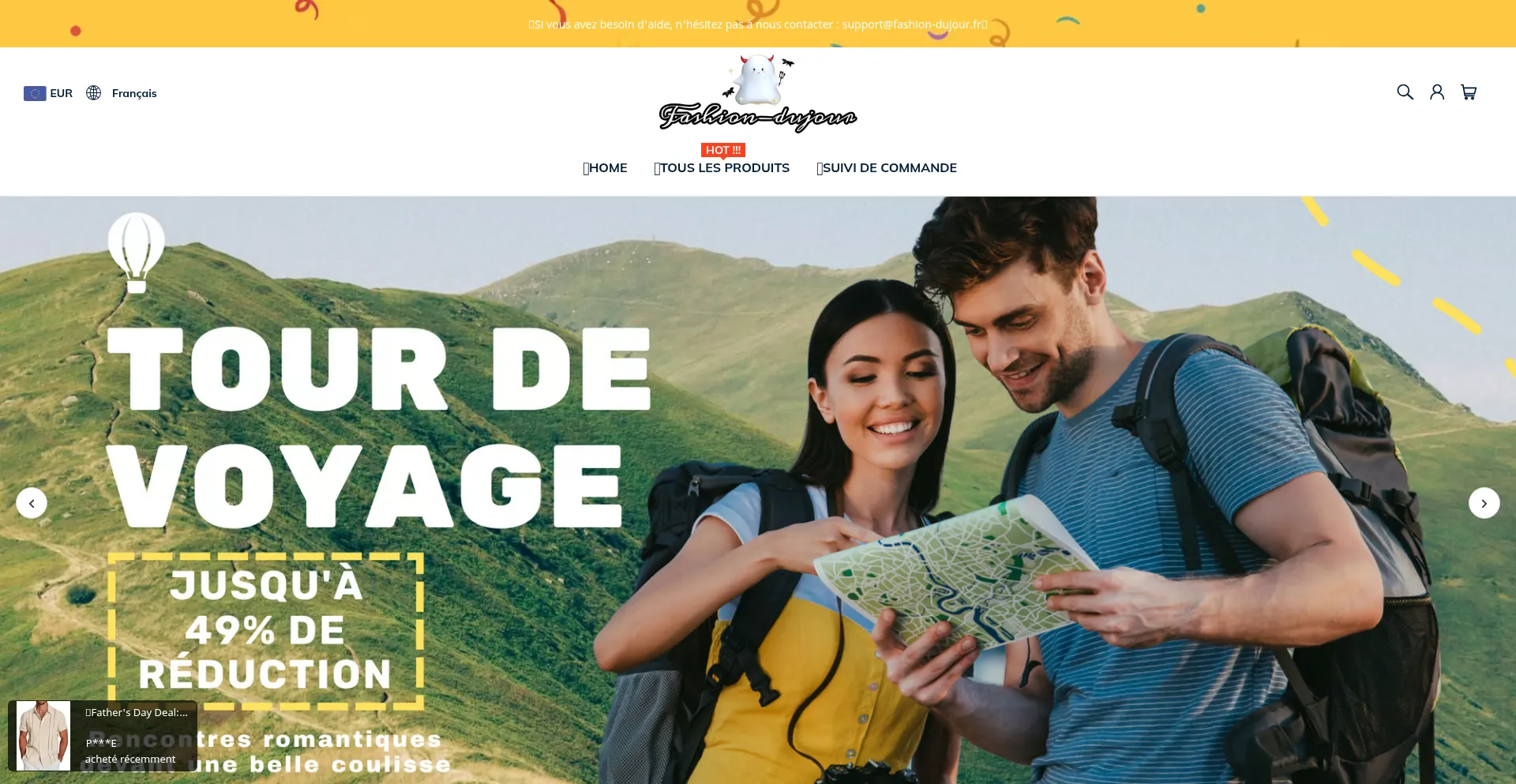 Website screenshot of Fashion-dujour.fr