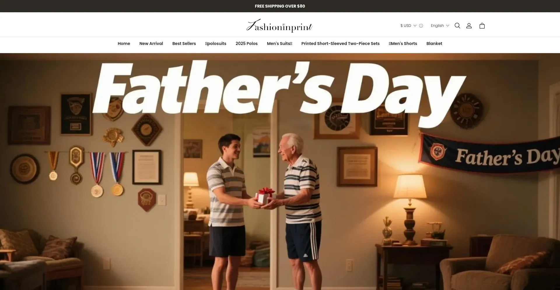 Website screenshot of Fashioninprint.com