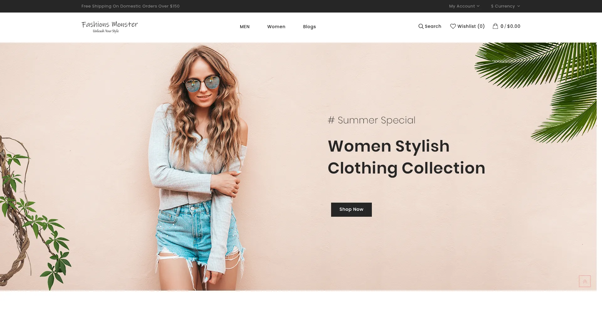 Website screenshot of Fashions-monster.com