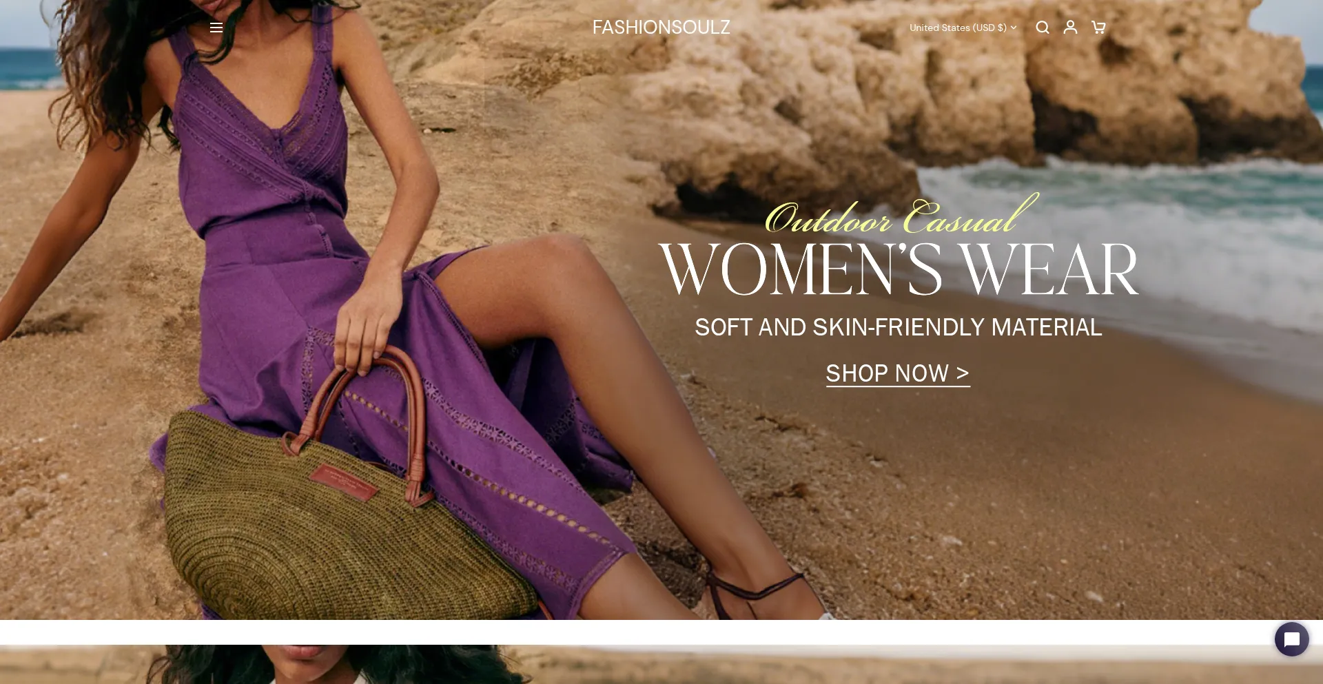 Website screenshot of Fashionsoulz.com