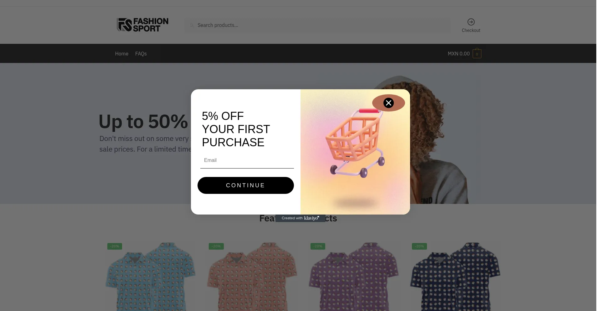 Website screenshot of Fashionssport.com
