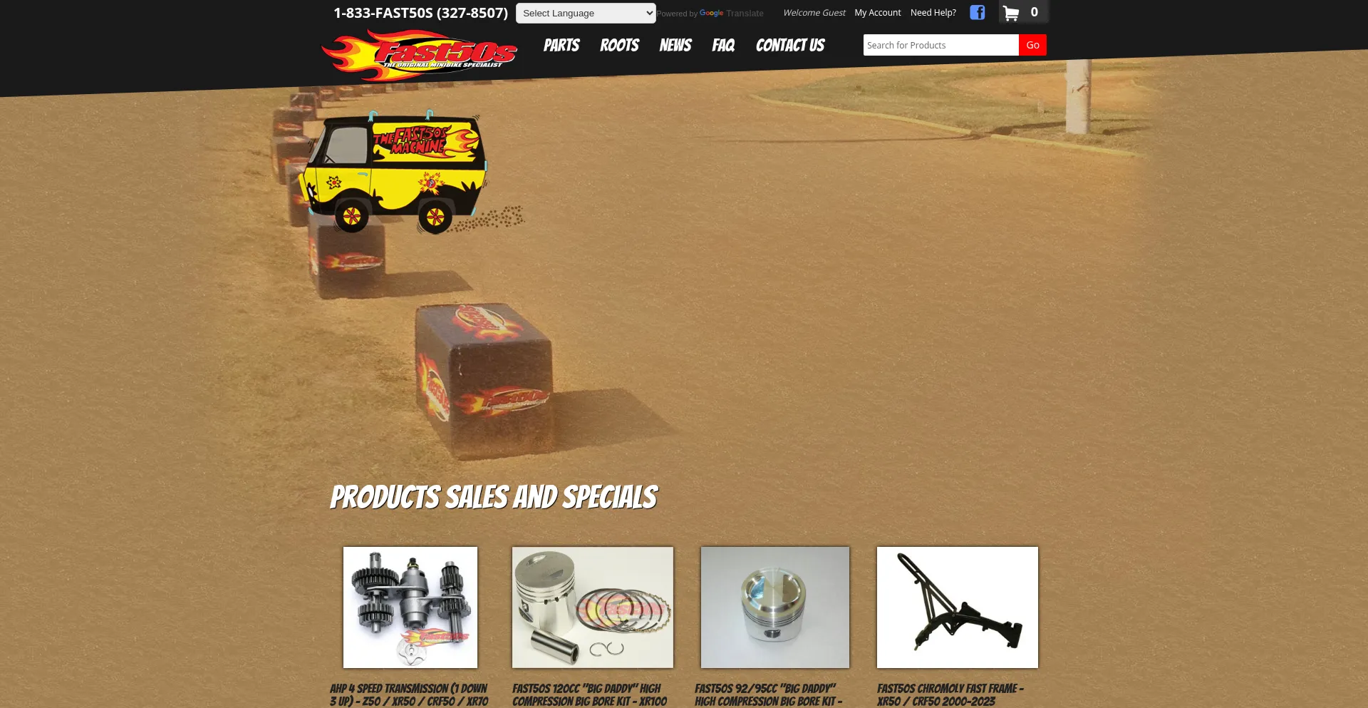 Website screenshot of Fast50s.com