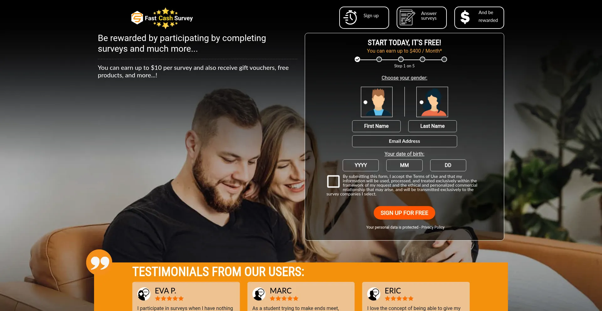 Website screenshot of Fastcashsurvey.net