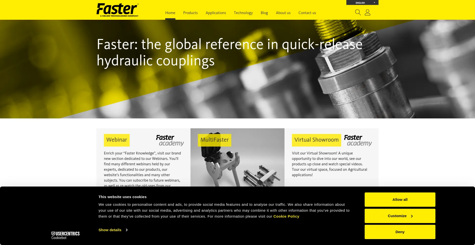 Website screenshot of Fastercouplings.com