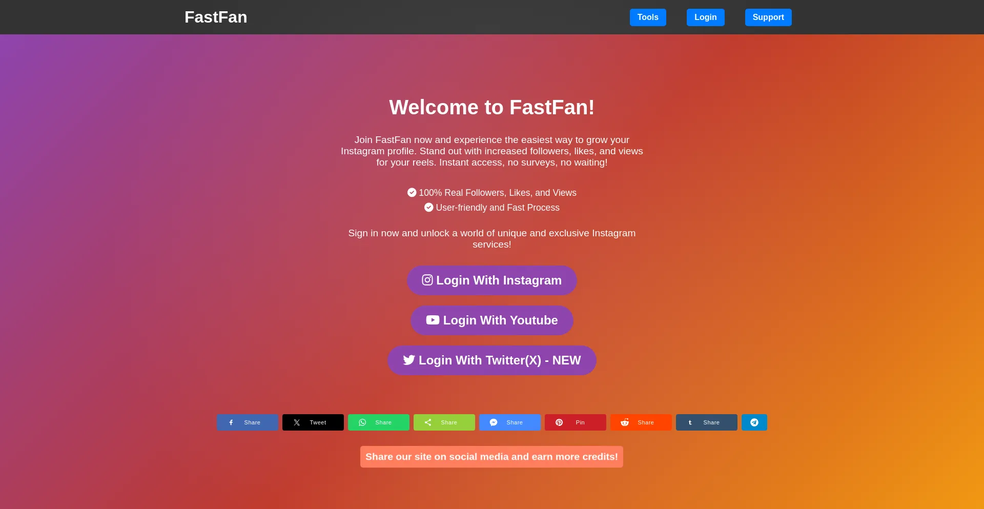 Website screenshot of Fastfan.in